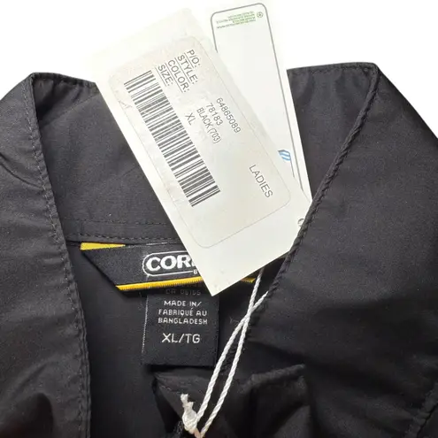Core365 Ladies XL Black Lightweight Full Zip Windbreaker Jacket Logo