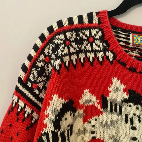 Cardigan Bay Christmas Red Snowman Winter Chunky Holiday Sweater Women's size XL
