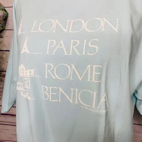 1989 Vintage Brindar Sport London, Paris, Rome Top Blue