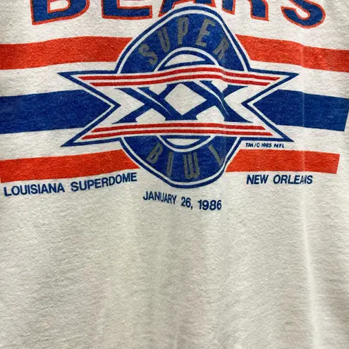 Chicago Bears 1986 Super Bowl White Screen Stars Football T