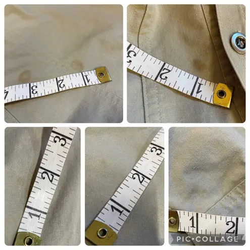 Vintage Together Clothing Co Womens 10M Dress 1980s Cotton Safari Khaki Belt Tan Size 10