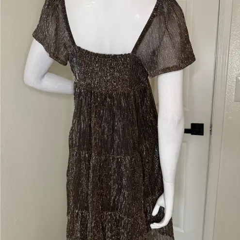 Draper James Elegant Brown Shimmer short Dress. #101