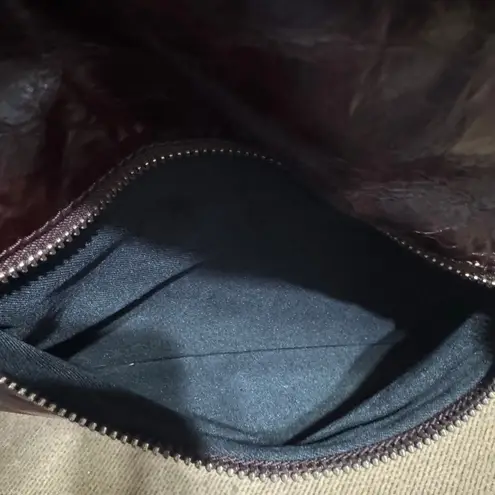 Joseph Charles Burgundy Glazed Leather Fold Over Convertible Clutch Shoulder Bag Brown