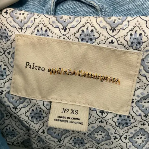 Pilcro and the Letterpress Denim Blue Blazer Jacket XS