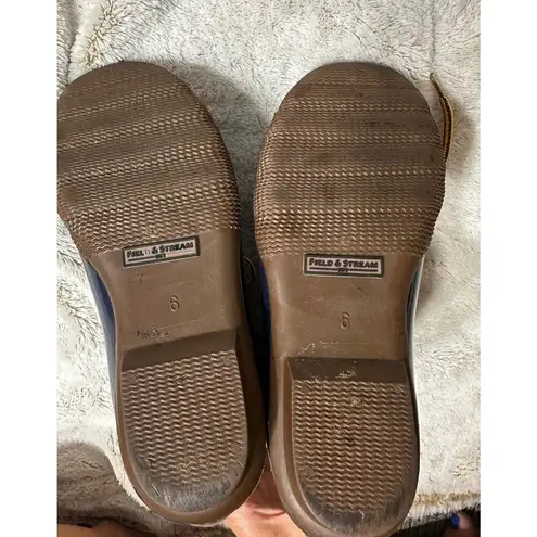 Field & Stream Duck Boots Navy Womens Size 6 Insulated Leather Upper Waterproof