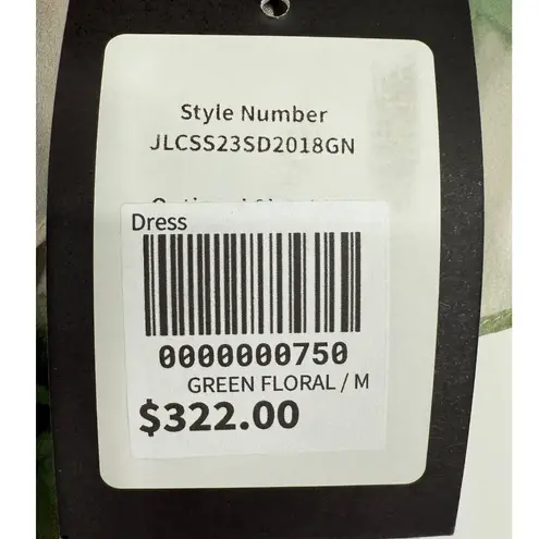 Jessie Liu Green Floral Silk Off Shoulder Tiered Midi Dress Size Medium Romantic