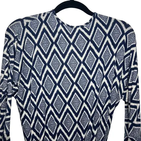 Market & Spruce 3/4 Sleeve Cross Over Blue Romper Women's Size Medium Stretch