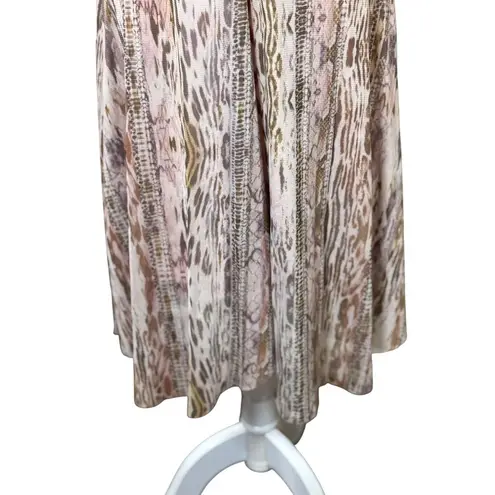 T Tahari Tahari Size S Womens Animal Print Maxi Pink & Brown Sleeveless Dress V Neck