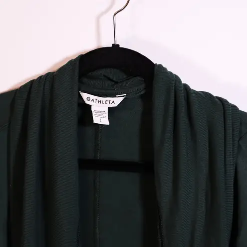 Athleta Women's Pranayama Restore Rib Wrap Nirvana Knit Fabric Cardigan Cypress