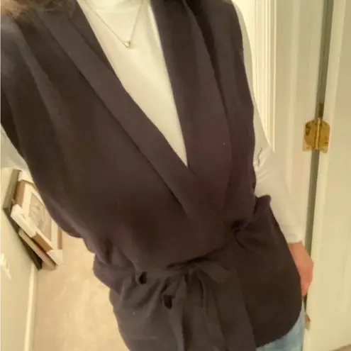 SheIn Black Sleeveless Vest with Tie Waist