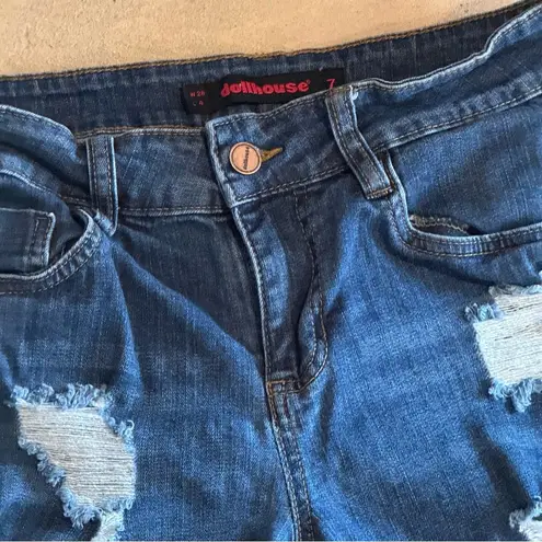 Dollhouse Blue Distressed Jean Shorts