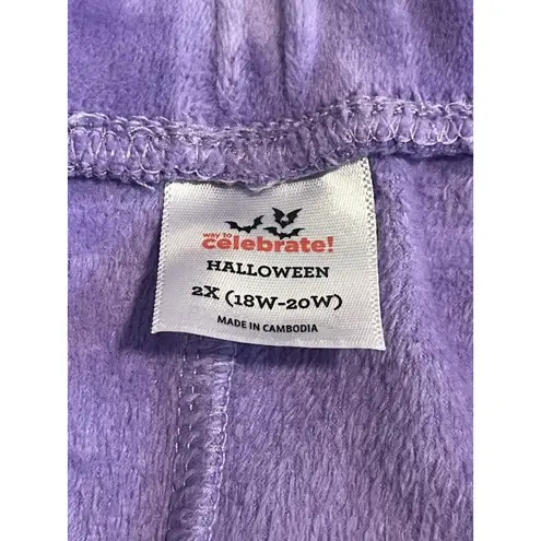 Way To Celebrate Halloween Velour Sweat Shorts Womens Size 2X Purple Soft NWT