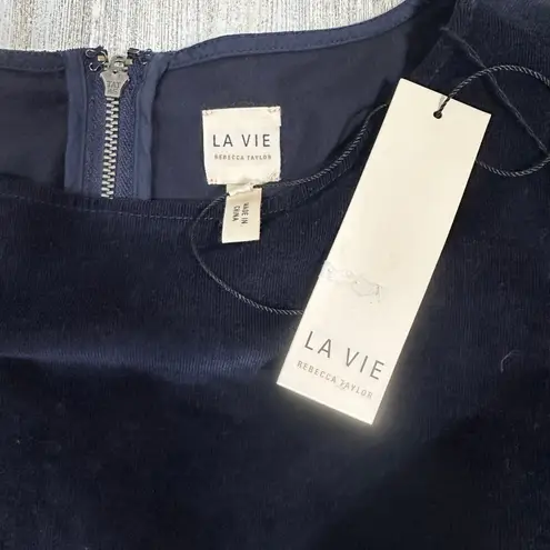 La Vie Rebecca Taylor Corduroy Dress XS | Midnight Navy | NWT | MSRP $295 Blue