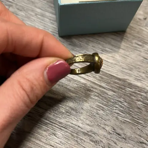 Touchstone Crystal by swarovski Sonoma rose gold bronze halo jewelry ring size 6 Pink