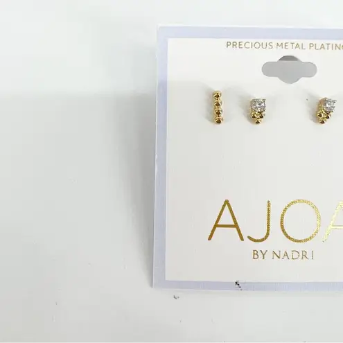 NWT AJOA Lala Gold 2 Pack Stud Earrings