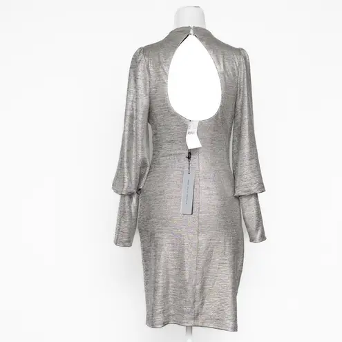 Black Halo - Iron Glow Metallic Long Sleeve Bodycon Dress