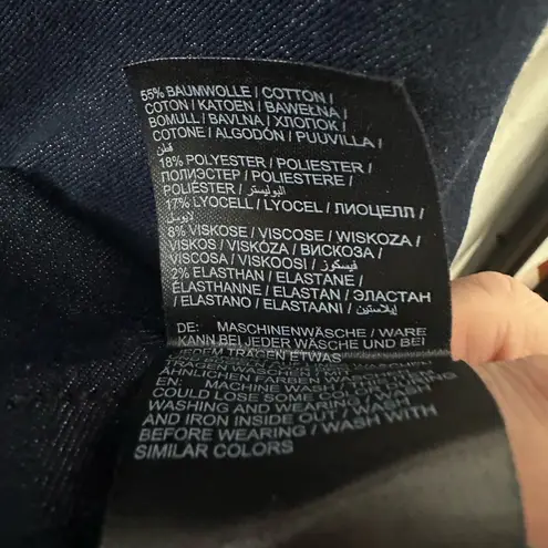 Ulla Popken Denim Tee Size 28/30 Cap Sleeve Dark Denim Scoop Neck Oversized Blue