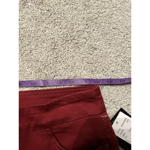 Briggs Pants Womens Size 4 Maroon Pull On Tapered Flex Waistband Casual Stretch Red