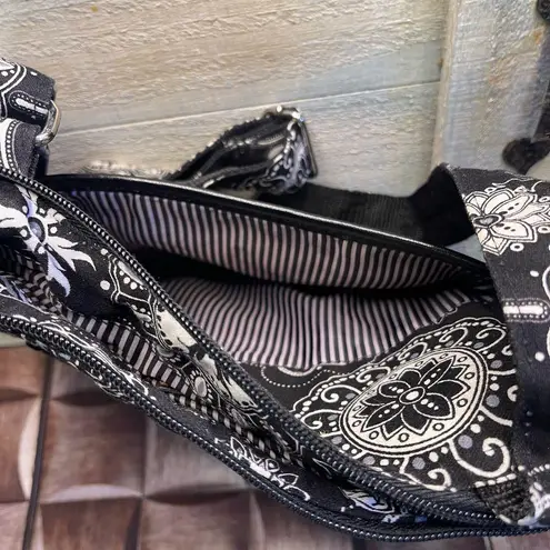 Thirty one Floral Black and White Crossbody Bag