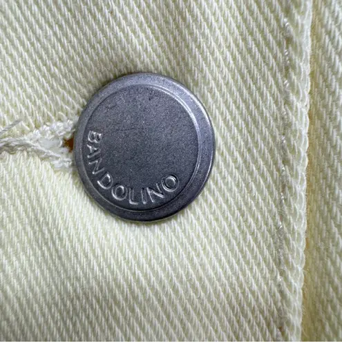 Bandolino Pale Yellow Stretch Button Front Jeans Jacket Women’s Size Large