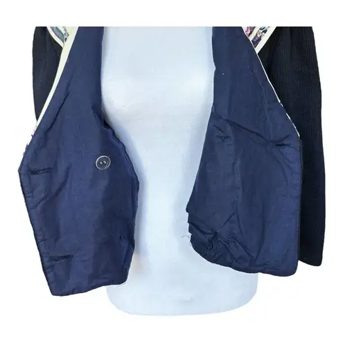 Brittney Nicole Cardigan Blazer Vintage 80’s Sailor Floral Blue Pearl Button M Size M - Image 6