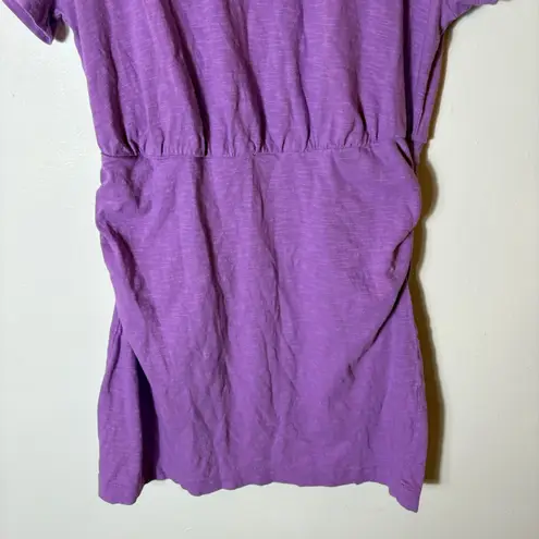 Loft  Purple Ruched Gathered Waist T Shirt Dress Size Large