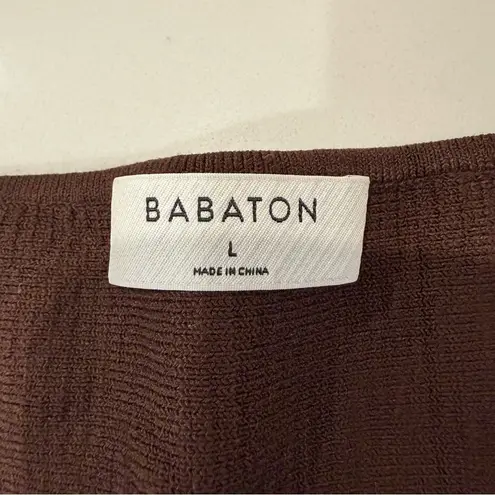 Babaton by Aritzia Sculpt Knit Squareneck Crop Top Women’s Large Chocolate Brown