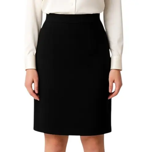 Evan Picone Pencil Skirt Suit Separate Classic Work Lined Solid Black Size 16