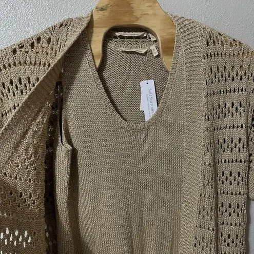 Soft Surroundings Opaline Shimmer Cardigan & Sweater Tank Top Sz Large 2 Piece