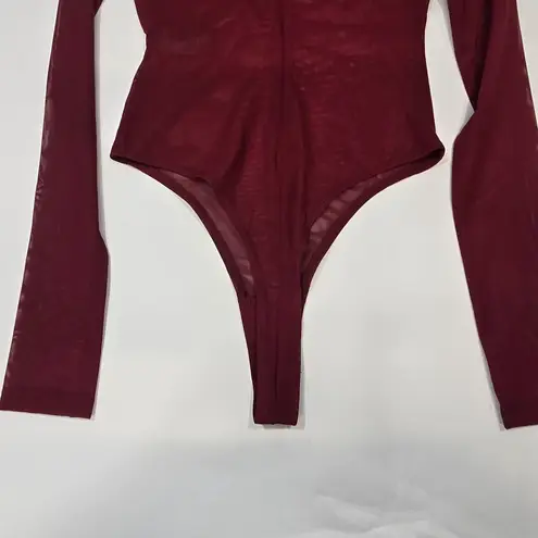 Bardot Carter Diamante Bodysuit in Burgundy