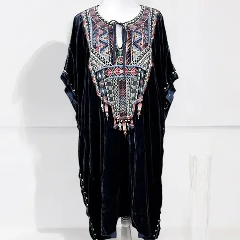 Johnny Was Nemita extremely heavily embroidered velvet Caftan/Tunic NWT RARE - Image 4