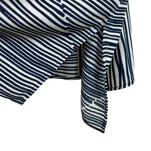 Monroe & Main NWT Navy Blue White Collared Short Dolman Sleeve Button Up Size XL - Image 3