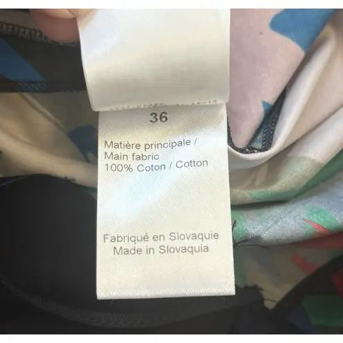 Sonia Rykiel Paris Womens Birds All Over Print Pants Size 36 French, 100% Cotton Blue