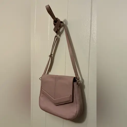 Halston Heritage A Vintage Rare Soft Pink Crossbody Leather Handbag