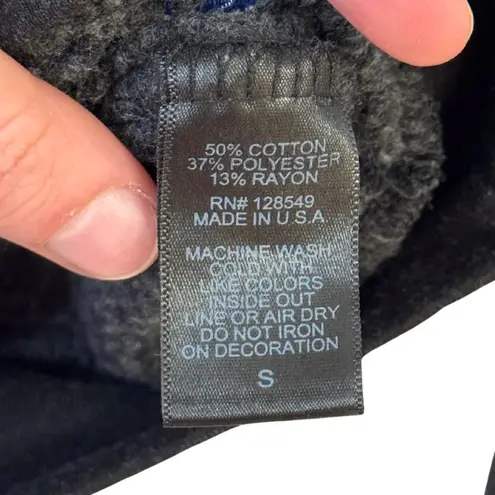 Aviator Nation Smiley Bold Eyes Cropped Hoodie Dark Heathered Gray Small