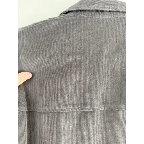 H&M Divided Corduroy Overshirt Jacket Gray Long Sleeve Button Up Women XS