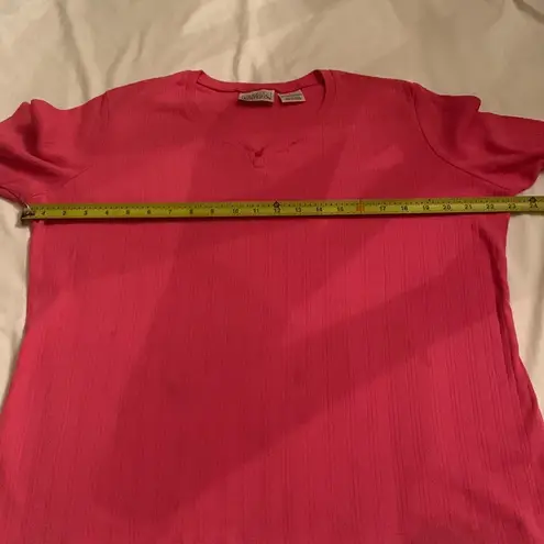 basic editions pink knit shirt sleeve top plus size X 1X