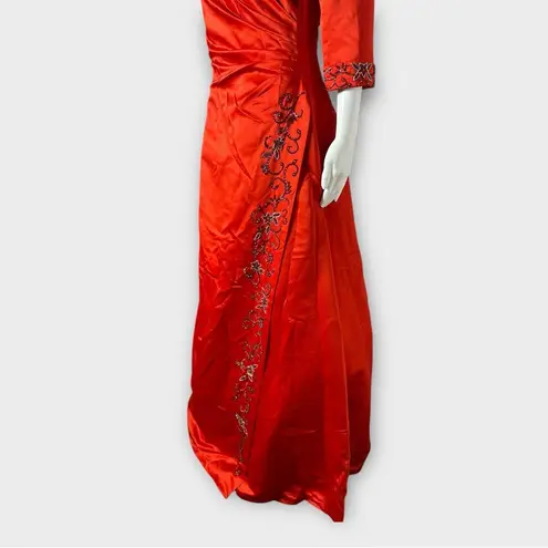 Vintage Isabella Princess Dress Bolero Jacket Women’s 8 Embroidery 2 Piece Set Red