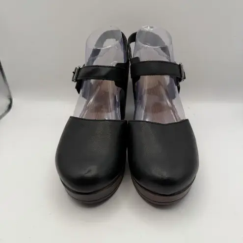 Born Natasha Sandal Women's Size 10 Black Block Heel Platform Ankle Strap Y2K