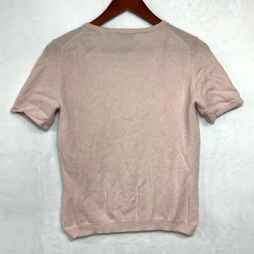 Lord & Taylor Small 100% Cashmere Sweater Top Pink Blush Coquette Cottage FLAWS