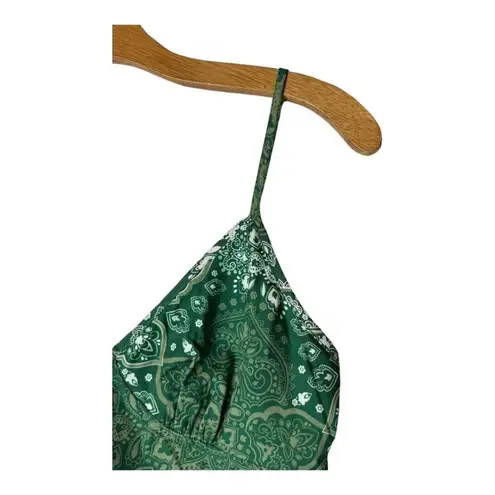 Cider Shirt Women Small Green V Neck Aztec Tassel Crop Top NWT Hippie Boho