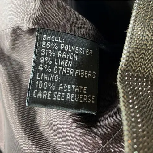 Carmen Marc Valvo Brown Metallic Ruffle Evening Blazer Size 6 Jacket