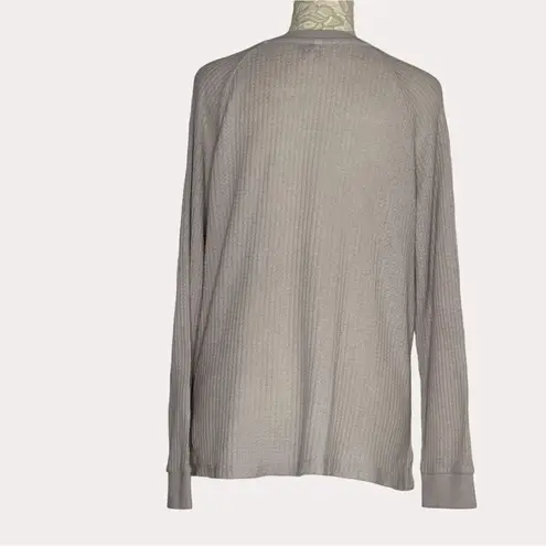 Z Supply  Waffle Henley Knit Top Blouse Beige S