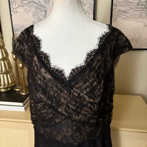 Tadashi Shoji Black Lace Dress Size 16 Formal Cocktail