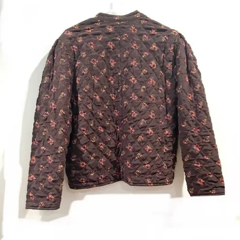 Something Navy Women's Reversible Quilted Floral Jacket Sz M