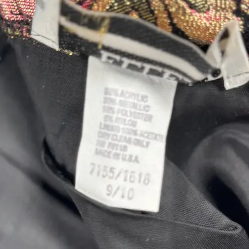 Ellen D Skirt 4 Metallic Brocade Floral Mini Pink Gold Black Party Club Glam Y2K