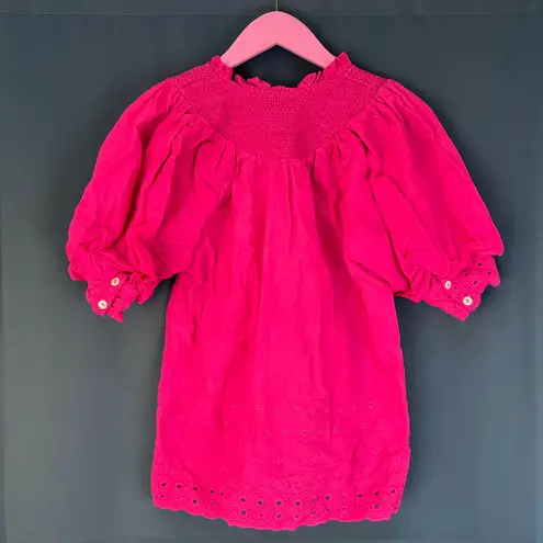 House of Harlow 1960 Puff Sleeve Eyelet Top