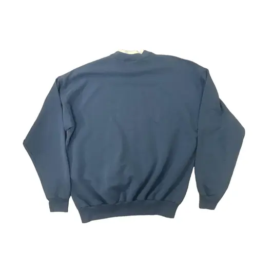 Vntg 90s Grandma Cottage Core 1X Sweatshirt Ugly Christmas Sweater Granny Cozy Blue