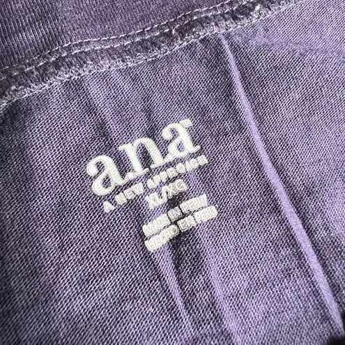 ana Womens T Shirt Top Long Sleeve Round Pleated Neckline Lightweight Purple XL