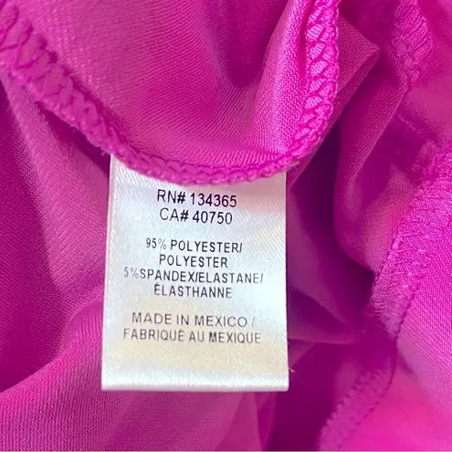 David Meister Hot Pink Fluid Jersey Asymmetrical Elastic Waist Skirt Size XL NEW